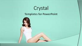  Presentation with sporty - Theme having sporty girl posing in white background and a  colored foreground