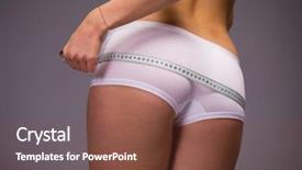  Presentation with loss - PPT layouts featuring sporty girl posing over gray background and a tawny brown colored foreground