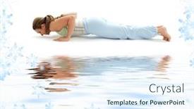  Presentation with sporty - Cool new PPT theme with sporty-girl-practicing-chaturanga-dandasana backdrop and a sky blue colored foreground