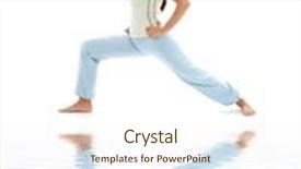  Presentation with warrior - Colorful slides enhanced with sporty girl practicing virabhadrasana warrior pose on white sand backdrop and a cream colored foreground