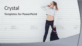  Presentation with teen girl - Audience pleasing slides consisting of sporty girl wearing fashion sports backdrop and a white colored foreground