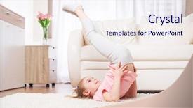  Presentation with car wheels stand - Amazing slide set having sporty kid making beginner legs backdrop and a sky blue colored foreground