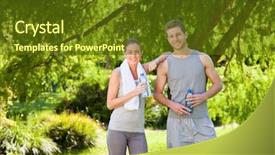  Presentation with lovers - Audience pleasing presentation theme consisting of sporty lovers in the park backdrop and a tawny brown colored foreground