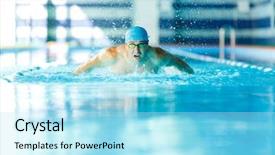  Presentation with sailing - Theme enhanced with sporty man sailing down path background and a arctic colored foreground