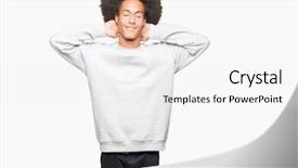  Presentation with afro - Presentation theme featuring sporty sweatshirt relaxing and stretching background and a  colored foreground