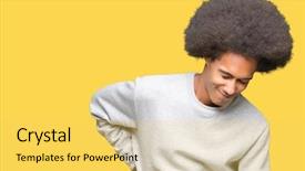  Presentation with ophthalmology african american models - Beautiful theme featuring sporty sweatshirt suffering of backache backdrop and a yellow colored foreground