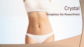  Presentation with group of three young girl - Presentation design consisting of sporty underwear over gradient blue background and a lemonade colored foreground