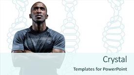  Presentation with sporty - Amazing PPT theme having sporty with 3 blue dna backdrop and a sky blue colored foreground