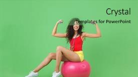  Presentation with sporty - Audience pleasing PPT theme consisting of sporty woman 20s wearing summer backdrop and a seafoam green colored foreground