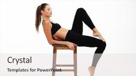  Presentation with super woman women power - Slide deck consisting of sporty woman on the chair background and a  colored foreground