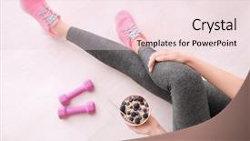  Presentation with woman sport - PPT layouts having sporty woman with bowl background and a lemonade colored foreground