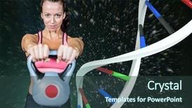  Presentation with black dna - Beautiful slide deck featuring sporty woman with colors dna backdrop and a tawny brown colored foreground