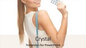  Presentation with diet - Amazing slide set having measuring tape and diet pills backdrop and a lemonade colored foreground