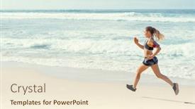  Presentation with sporty - Beautiful PPT layouts featuring sporty-young-girl-running backdrop and a cream colored foreground