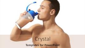  Presentation with protein shake - Slide deck featuring sporty-young-man-drinking-protein background and a coral colored foreground