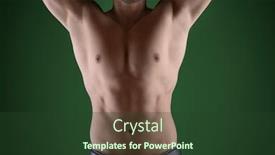  Presentation with sporty - PPT theme with ab green - sporty young man on dark background and a tawny brown colored foreground