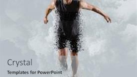  Presentation with smoke - Presentation theme enhanced with sporty-young-man-running background and a light gray colored foreground