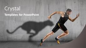  Presentation with urban - PPT theme having sporty-young-man-running background and a gray colored foreground