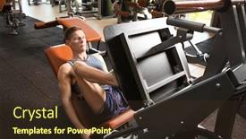  Presentation with training - Colorful PPT layouts enhanced with sporty-young-man-training-legs backdrop and a tawny brown colored foreground