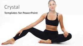  Presentation with body balance - PPT theme enhanced with sporty-young-woman-doing-yoga background and a white colored foreground