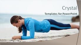  Presentation with sporty - Presentation enhanced with sporty-young-woman-exercising background and a sky blue colored foreground