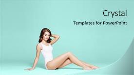  Presentation with woman sport - PPT layouts with sporty young woman in white background and a  colored foreground