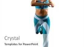  Presentation with sporty - Beautiful theme featuring sporty-young-woman-running-isolated backdrop and a white colored foreground