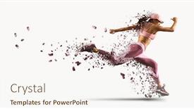  Presentation with sporty - Audience pleasing PPT layouts consisting of sporty-young-woman-running-isolated backdrop and a sky blue colored foreground