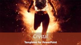  Presentation with fire - Presentation theme enhanced with sporty-young-woman-running background and a tawny brown colored foreground