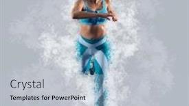  Presentation with smoke - Cool new slide deck with sporty-young-woman-running backdrop and a light gray colored foreground