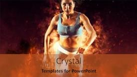  Presentation with fire - Cool new presentation with sporty-young-woman-running backdrop and a red colored foreground