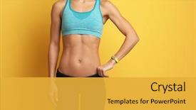  Presentation with sporty - Amazing presentation design having sporty young woman with fitness backdrop and a yellow colored foreground