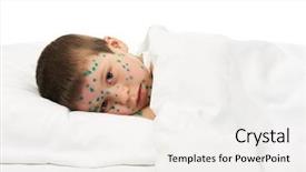  Presentation with sick child - Slide deck with sick child has the virus background and a  colored foreground