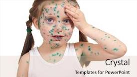  Presentation with sick child - PPT theme featuring sick child has the virus background and a  colored foreground