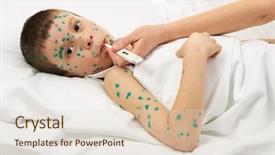  Presentation with sick child - PPT layouts with virus on skin mother background and a lemonade colored foreground