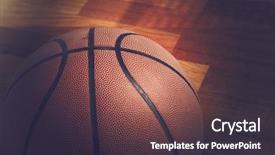  Presentation with basketball court - Slide set with spot light on basketball background and a tawny brown colored foreground
