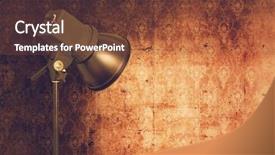  Presentation with retro - Slide deck consisting of spot light on retro wallpaper background and a tawny brown colored foreground