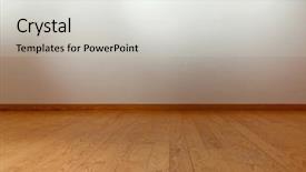  Presentation with empty - Colorful presentation theme enhanced with spot lights and wooden floor backdrop and a light gray colored foreground