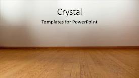  Presentation with poster on white wall above - PPT layouts enhanced with spot lights and wooden floor background and a light gray colored foreground