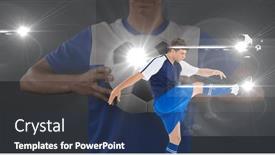  Presentation with female soccer - Slide set consisting of spot-of-light-against-male background and a tawny brown colored foreground