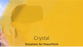  Presentation with interface - Presentation theme with spot-of-light-over-caucasian background and a gold colored foreground