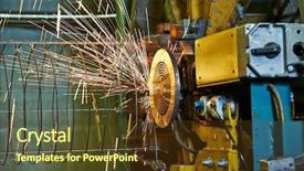  Presentation with spot welding - Presentation theme enhanced with wire rod - spot welding machine concrete tube background and a tawny brown colored foreground