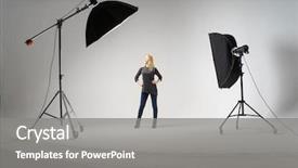  Presentation with studio - Audience pleasing presentation consisting of spotlgiht - studio photo with spotlights girl backdrop and a gray colored foreground