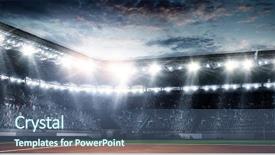  Presentation with tennis - Audience pleasing presentation design consisting of spotlgiht - tennis arena at night backdrop and a ocean colored foreground