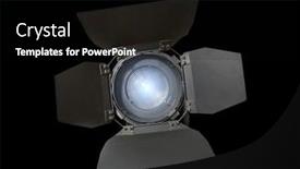  Presentation with spotlight - Beautiful slide set featuring spotlight-fixture-glowing-used backdrop and a black colored foreground