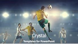  Presentation with football playbook - Amazing theme having spotlight head - hot football moments backdrop and a  colored foreground