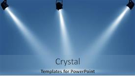  Presentation with illuminate - Audience pleasing PPT layouts consisting of spotlights-illuminate-empty-stage-blue backdrop and a light blue colored foreground