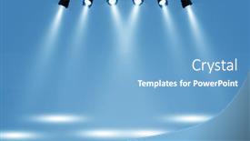  Presentation with illuminate - Beautiful theme featuring spotlights-illuminate-empty-stage-blue backdrop and a light blue colored foreground