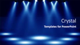  Presentation with illuminate - Presentation consisting of spotlights-illuminate-empty-stage-blue background and a navy blue colored foreground