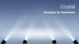  Presentation with illuminate - Presentation theme with spotlights-illuminate-empty-stage-blue background and a ocean colored foreground